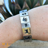 Martin & Denise Stetcher Sterling Silver 925 Petroglyph Panel Bracelet