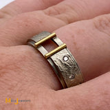 Susan Fox 18KT Two-Tone 0.2ctw Designer Diamond Ring Size 9.25