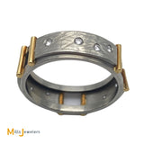 Susan Fox 18KT Two-Tone 0.2ctw Designer Diamond Ring Size 9.25