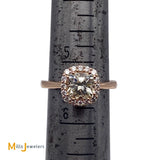 Tacori 18K Rose Gold 1.46ctw Diamond Halo Engagement Ring Size 5.25