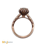 Tacori 18K Rose Gold 1.46ctw Diamond Halo Engagement Ring Size 5.25
