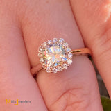 Tacori 18K Rose Gold 1.46ctw Diamond Halo Engagement Ring Size 5.25