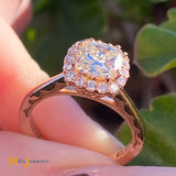 Tacori 18K Rose Gold 1.46ctw Diamond Halo Engagement Ring Size 5.25