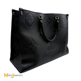 Louis Vuitton Black Giant Monogram Empreinte On the Go GM Shoulder Bag
