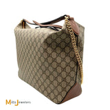 Gucci GG Supreme Monogram Coated Canvas Linea A Hobo Large Canvas Shoulder Bag