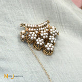 Antique 18K Yellow Gold Pearl Art Deco Brooch