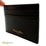 Christian Dior Calfskin Leather D-Fence Black Card Holder