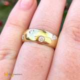 Tiffany & Co. 18K Yellow Gold 950 Platinum 0.30ctw Diamond Etoile Band Ring Size 5.5