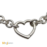Tiffany & Co. Retired 925 Silver Heart Clasp Link Choker Necklace