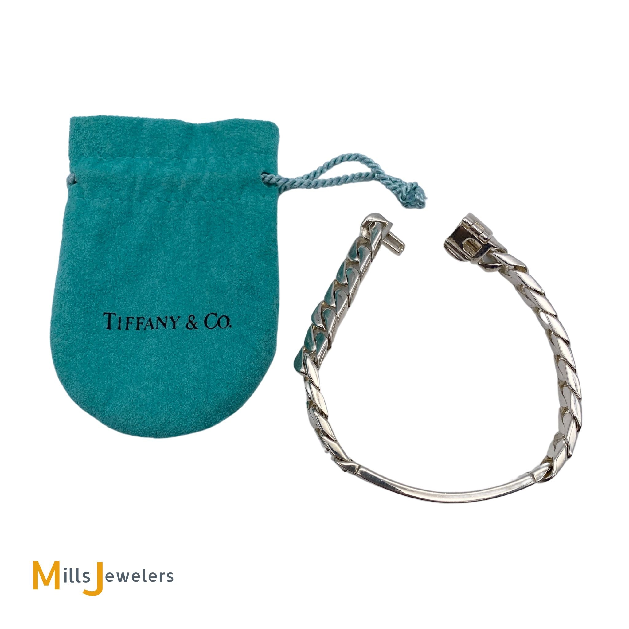 Tiffany & Co. 925 Italy I.D. Bracelet Size Large 7.5” Long – Mills 