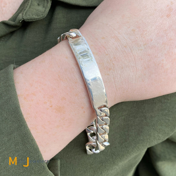 Tiffany Co. 925 Italy I.D. Bracelet Size Large 7.5 Long Mills Jewelers Loan