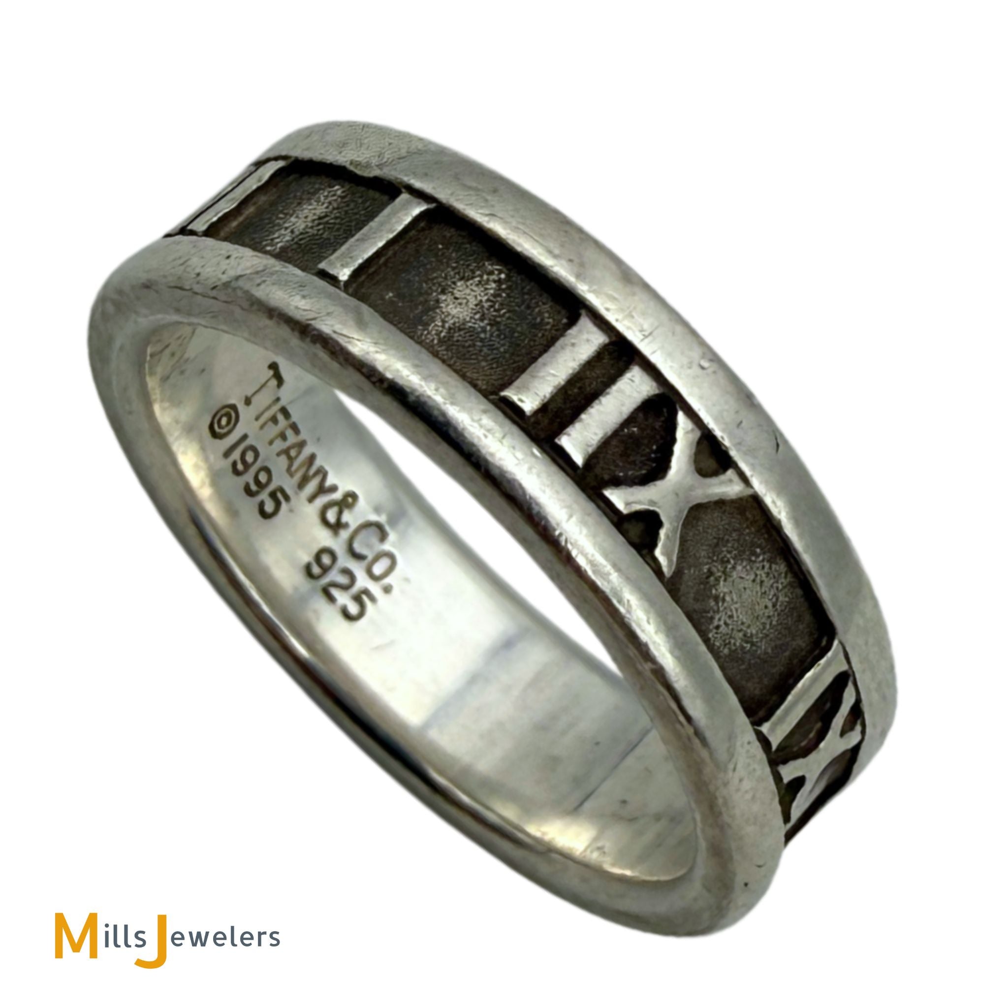 Vintage Tiffany & Co. Atlas Ring 925 Sterling Silver Size 7.75