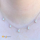 Tiffany & Co. Elsa Peretti Sterling Silver 925 Five Teardrop Dangle Necklace