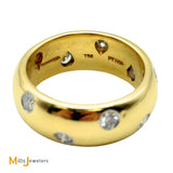 Tiffany & Co. 18K Yellow Gold 950 Platinum 0.30ctw Diamond Etoile Band Ring Size 5.5