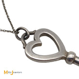 Tiffany & Co. Sterling Silver Large Heart Key Pendant Necklace