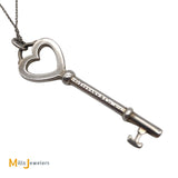 Tiffany & Co. Sterling Silver Large Heart Key Pendant Necklace