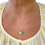 Tiffany & Co. 18K Yellow Gold Mini Double Heart Tag Necklace