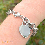 Tiffany &amp; Co. Sterling Silver 925 Heart Tag Link Bracelet 6.75"