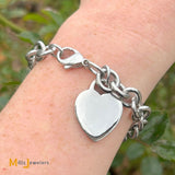 Tiffany &amp; Co. Sterling Silver 925 Heart Tag Link Bracelet 6.75"