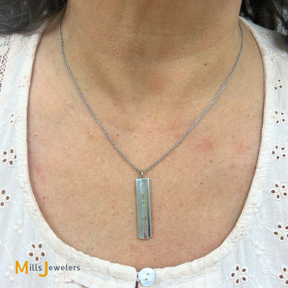 Tiffany & Co. Sterling Silver 925 1837 Bar Necklace 18