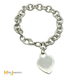 Tiffany &amp; Co. Sterling Silver 925 Heart Tag Link Bracelet 6.75"