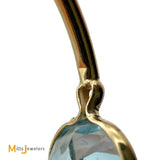 14K Yellow Gold Round Cut 1.84ctw Blue Topaz Hoop Earrings