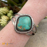 James W Toadlena Navajo Royston Turquoise Sterling Silver 925 Cuff Bracelet