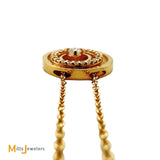 14K Yellow Gold 0.21ctw Diamond Layered Circle Slide Pendant Necklace
