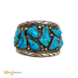 Vintage Signed TM Sterling Silver 925 Turquoise Cuff Bracelet