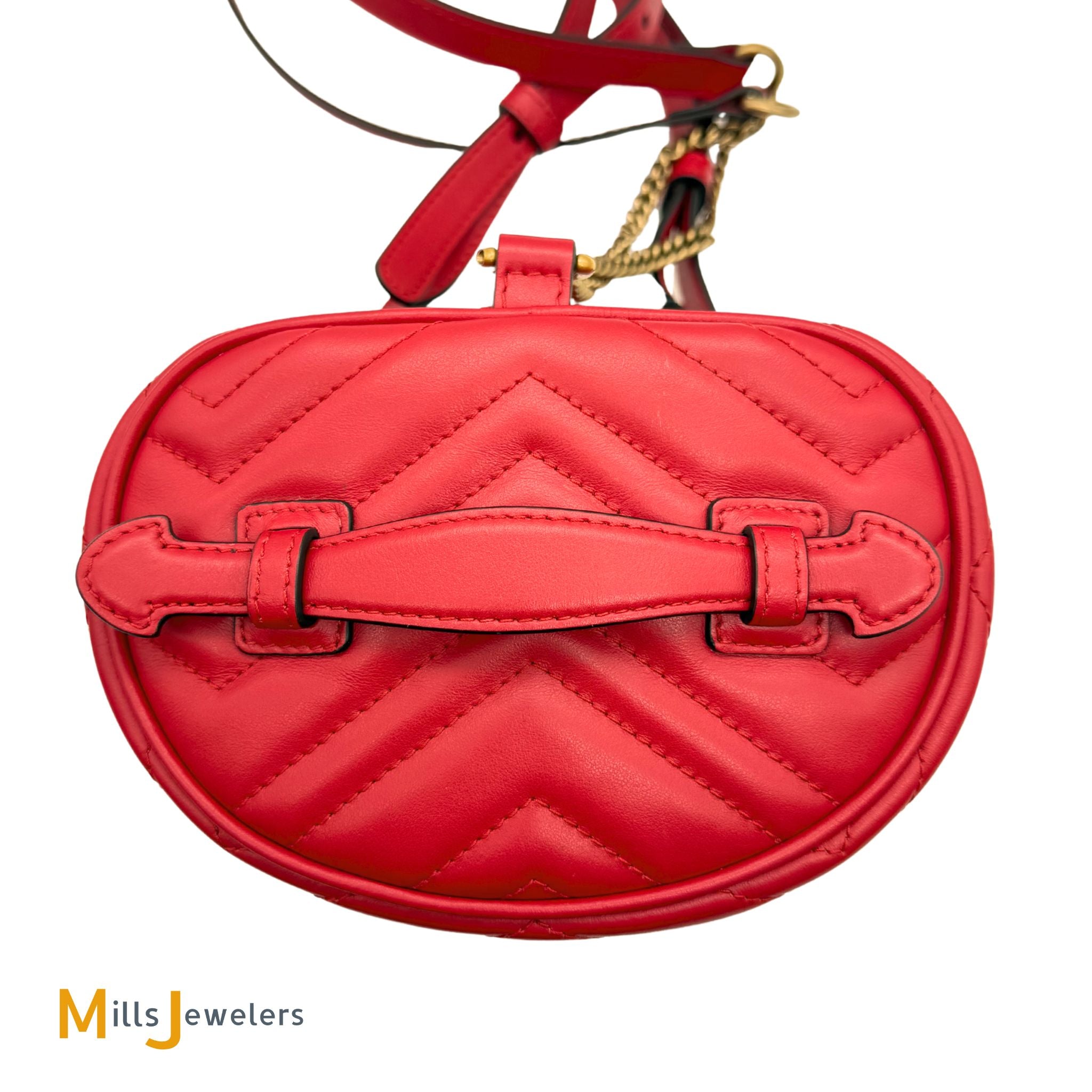 Gucci GG Marmont Quilted Backpack Vanity 2-Way Red Leather Gucci GG Marmont Mini Vanity Red Leather Backpack – Mills  main image 2