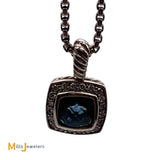 David Yurman Petite Albion 1.83ct Topaz 0.17cts Diamond Pendant Necklace