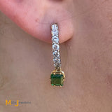 Two-Tone 18KYG 14KWG 1.51cts Tourmaline 0.96cts Diamond Dangle Earrings