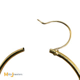 14K Yellow Gold Round Cut 1.84ctw Blue Topaz Hoop Earrings