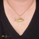 14K Yellow Gold Tuna Fish Pendant