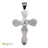 Federico Jimenez Sterling Silver 925 Large Turquoise Cross Pendant