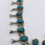 Sterling Silver 925 Turquoise Squash Blossom Necklace