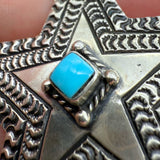 June Delgarito Navajo Sterling Silver 925 Turquoise Star Pendant
