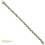 14k Two-Tone White Yellow Gold Diamond Link Bracelet