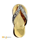 14K Two-Tone Flip-Flop Sandal 0.09ctw Diamond Pendant