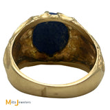 14K Yellow Gold 3.15ctw Cabochon Lapis Cocktail Band Men's Ring Size 8.5