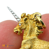18K Yellow Gold and Platinum 0.01ctw Diamond Unicorn Slide Pendant