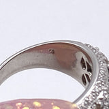 18K Pave 0.81cts White Diamonds 1.17cts Brown Diamonds Ring Size 8