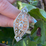 Vintage Two-Tone 14K Yellow Gold Platinum 0.91ctw Diamond Ring Size 7.5