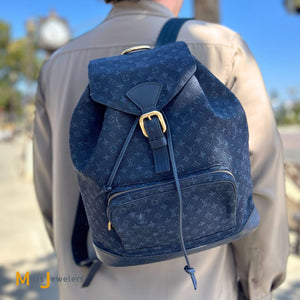 Louis Vuitton Vintage Montsouris GM Monogram Denim Navy Blue Backpack –  Mills Jewelers & Loan