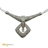 Vintage 14K White Gold 2.21ctw Diamond Geometric Drop Necklace