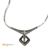 Vintage 14K White Gold 2.21ctw Diamond Geometric Drop Necklace