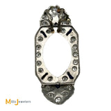 Vintage Platinum Art Deco 0.72ctw Diamond and Synthetic Sapphire Slide Pendant
