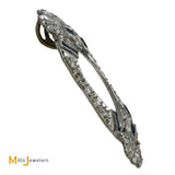 Vintage Platinum Art Deco 0.72ctw Diamond and Synthetic Sapphire Slide Pendant