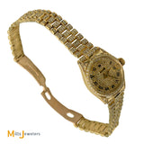 Vintage ROLEX Ladies 25mm 18K Yellow Gold 11ctw Diamond President Watch