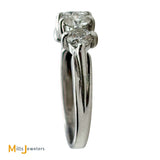 14K White Gold Scallop Set 1.35ctw Diamond Band Size 8.5